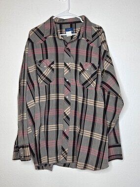 Wrangler Vintage Cowboy Cut Western Pearl Snap Shirt 3XLT